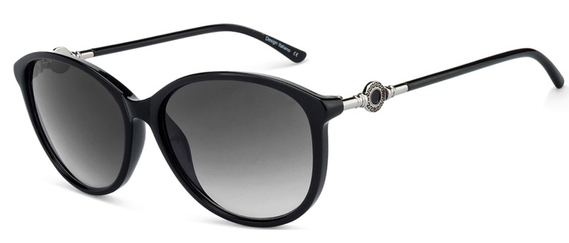 Damskie czarne, klasyczne, okrągłe okulary przeciwsłoneczne