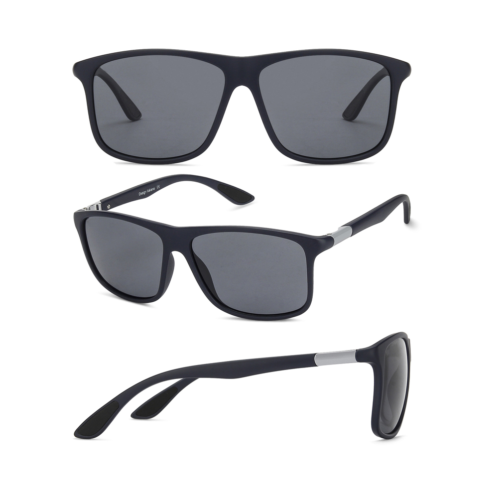 Klasyczne plastikowe okulary przeciwsłoneczne w kształcie prostokąta