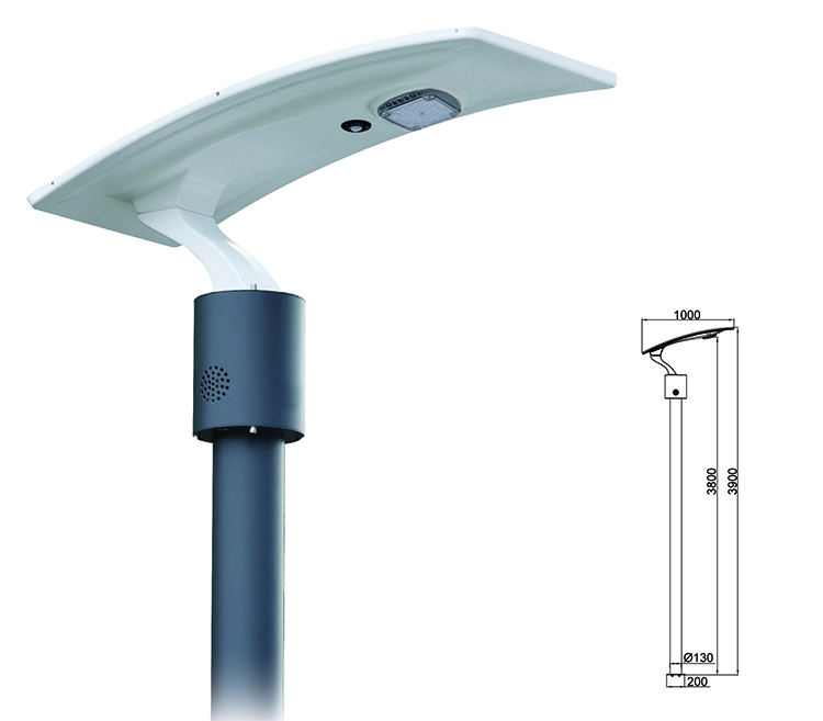 15W LED Solar Garden Light With Wave Solar Panel And Motion Sensor-NEWLIGHT ENERGY
