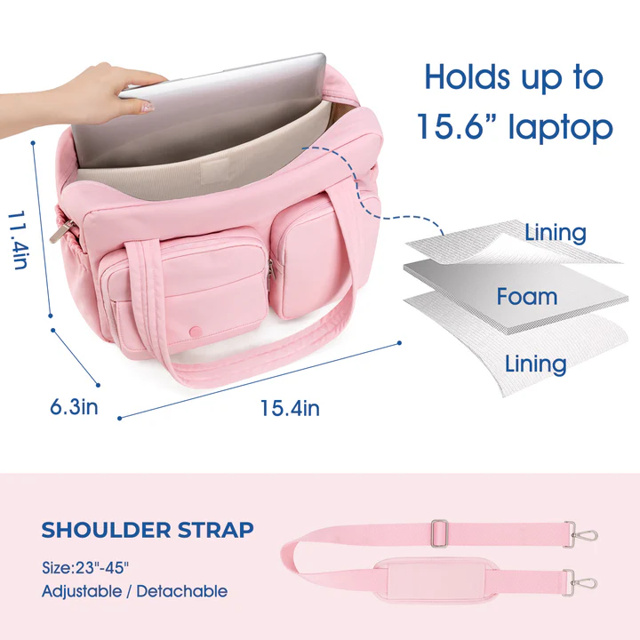 Laptop Tote Bag with Multiple Pockets