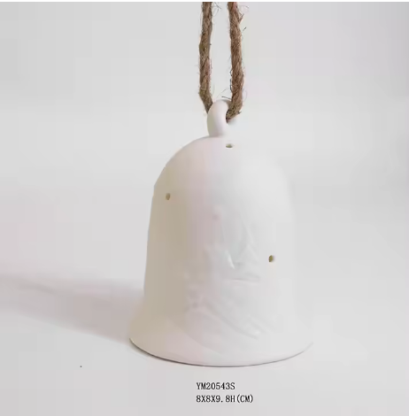 White Porcelain Christmas Hanging Bell Decoration