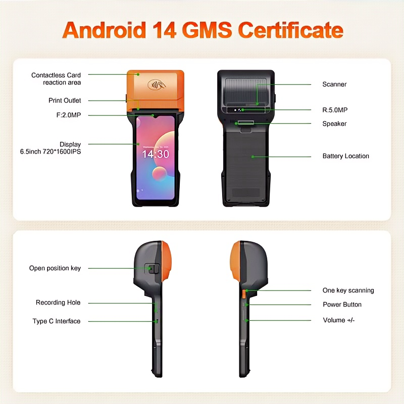 Goodcom Android 14 Handheld Pos Thermal 80mm Printer