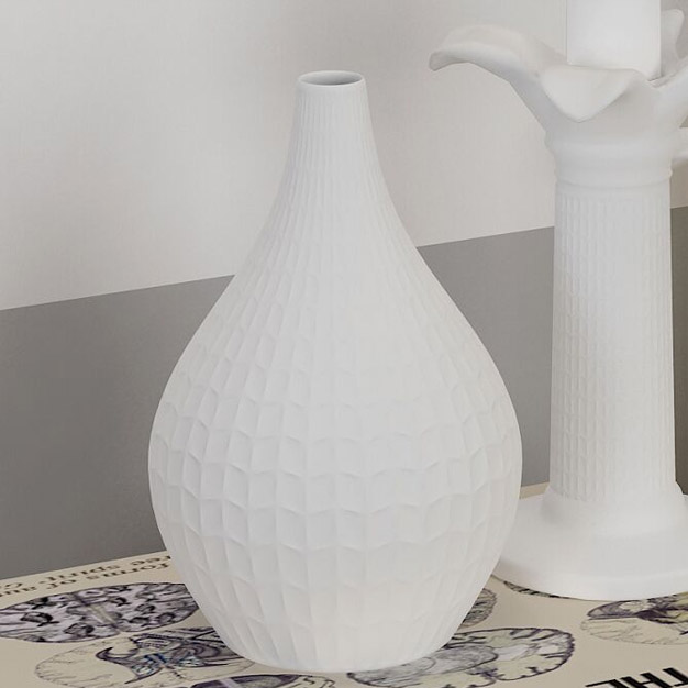 Nowa konstrukcja Porcelanowa matowa biała wazon z prawami autorskimi