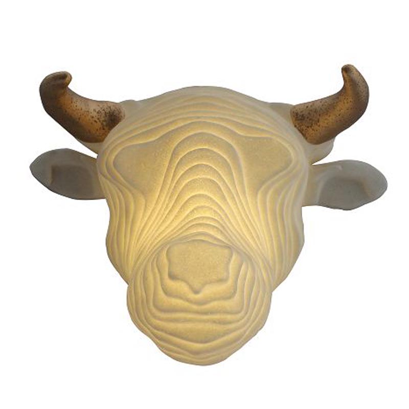 Rzeźba Lekki Zwierząt Head Light Głowa Zwierząt Dekoracyjne Oprawy Krowa Głowy Ściana LED Light Battery Box