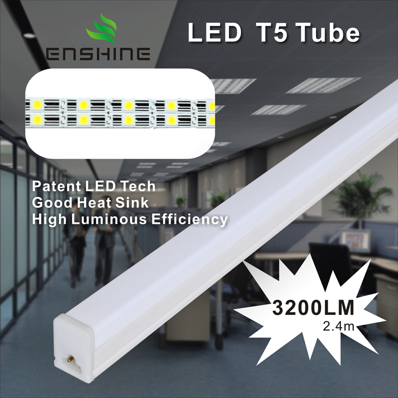 Wysoka wydajność Luminous T5 Tube PC / Nano / Glass / Al + PC 6-32W YX-T5 LED