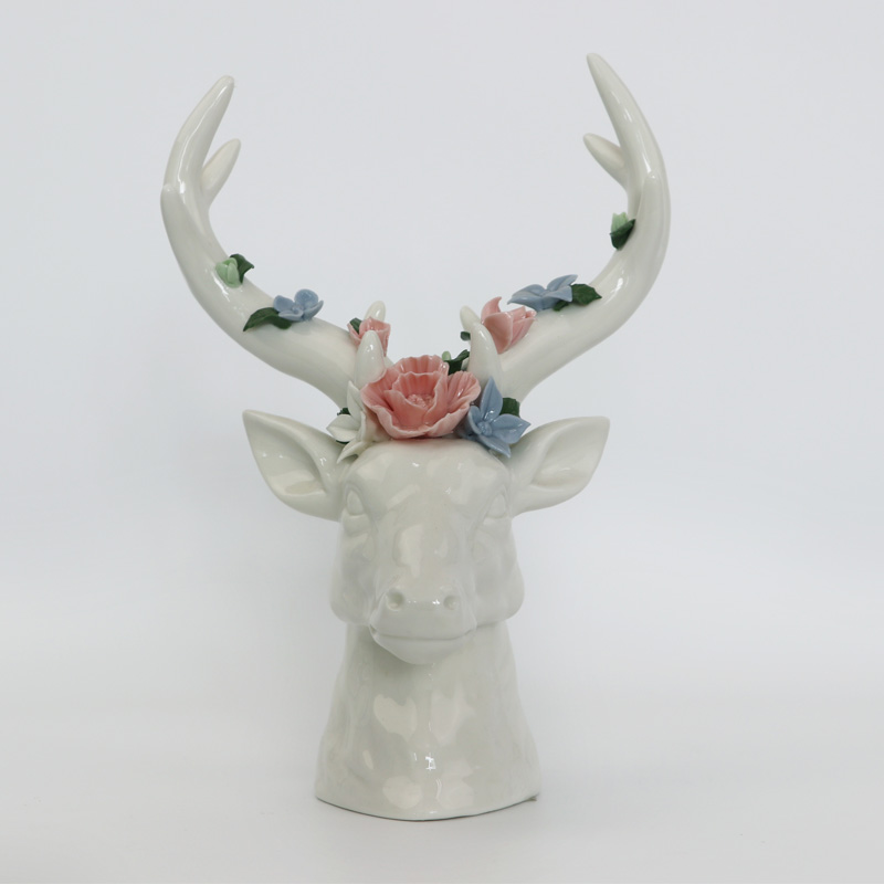 Boże Narodzenie Deer Head Ceramic Decor