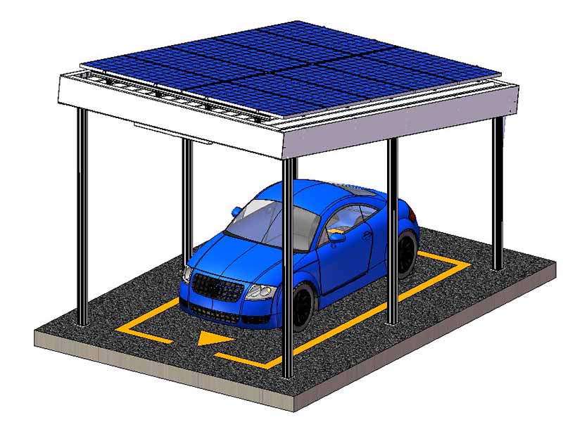 L-Typ Wodoodporna Solar Carport System montażu