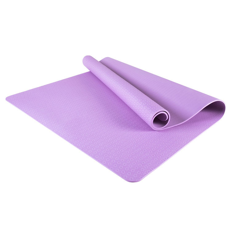 Przyjazny dla środowiska Wytłoczony Zagęszczone Niepoślizgowe TPE Purple Fitness Yoga Mat
