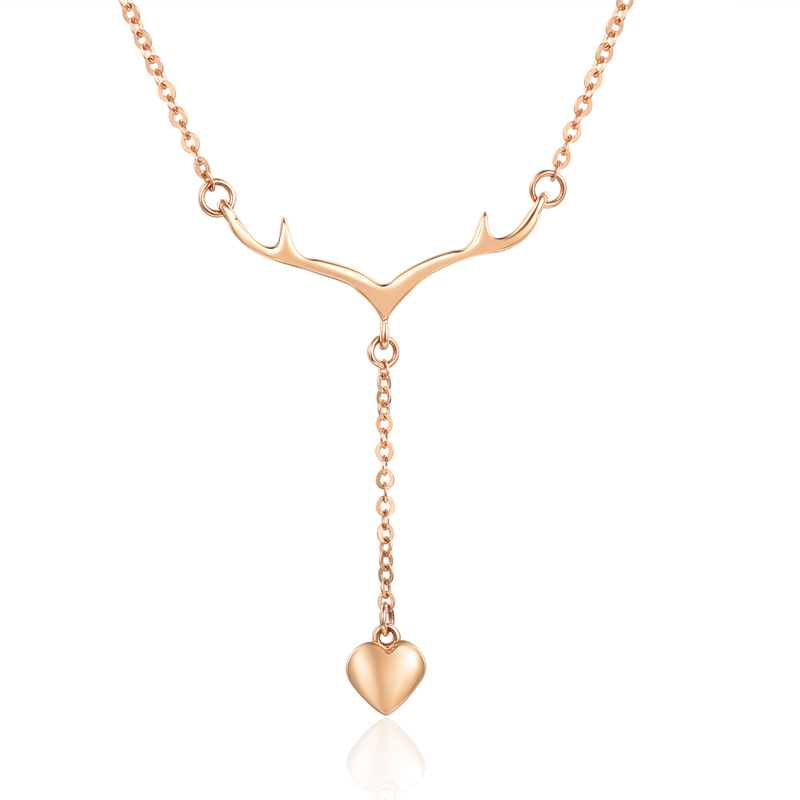 Elk 18K Rose Gold Jewellery Naszyjnik z wisiorek serca dla kobiet