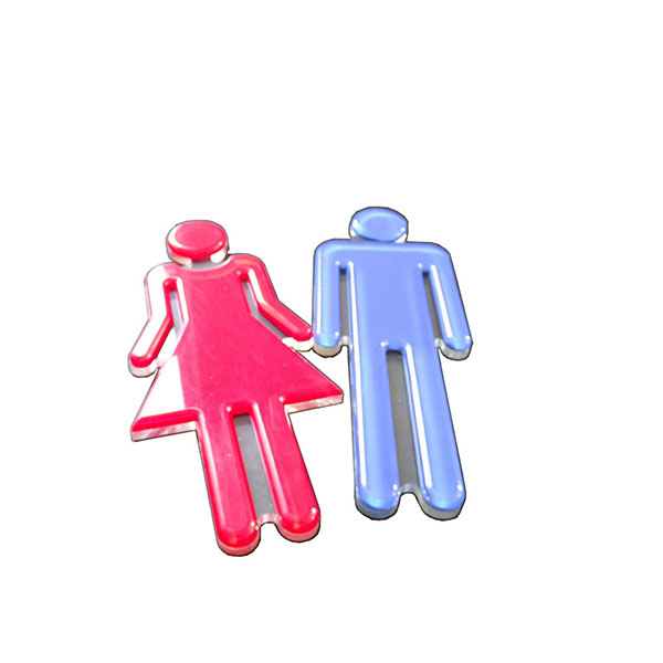 Naklejka ścienna Niestandardowe kreatywne logo akrylowe męski lub żeński znak umywalki