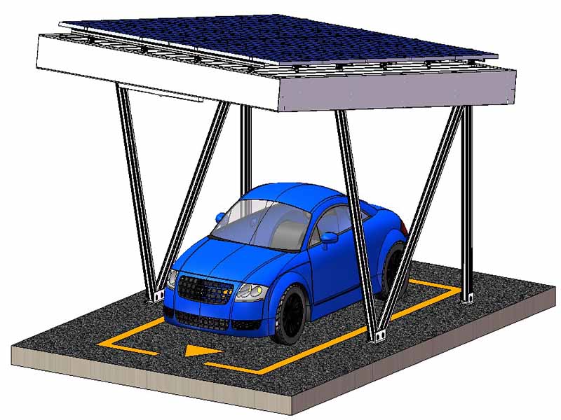 N-Typ Wodoodporny Słoneczny Carport System montażu