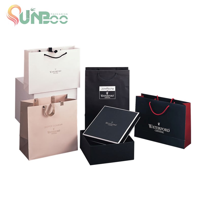 Różowa wstążka i ładne uchwyty torby i pudełko zestaw prezentów -SP-box061