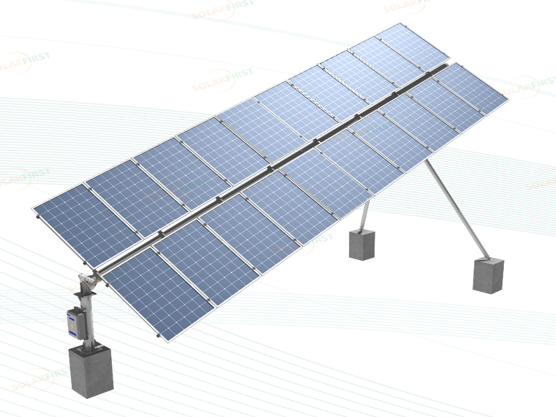Tilted Single Axis Solar Tracker z przechylonymi modułami