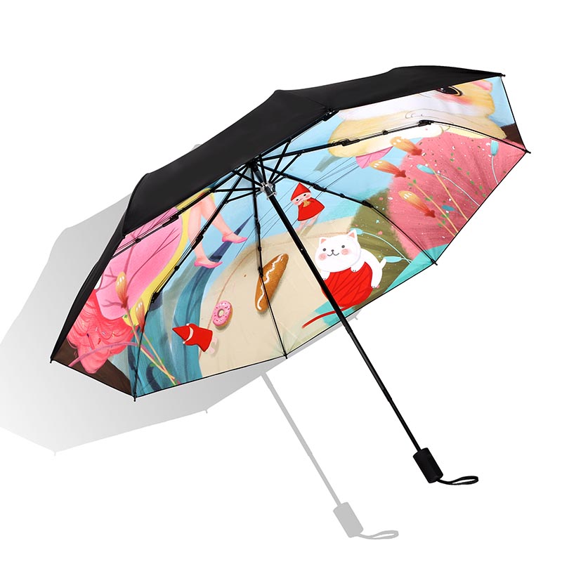 Niestandardowe drukowane kompaktowe parasole składane