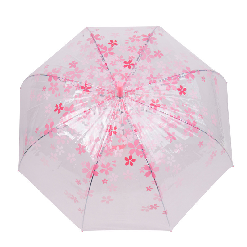 Prosty długie uchwyt kwiatowy przezroczysty parasol