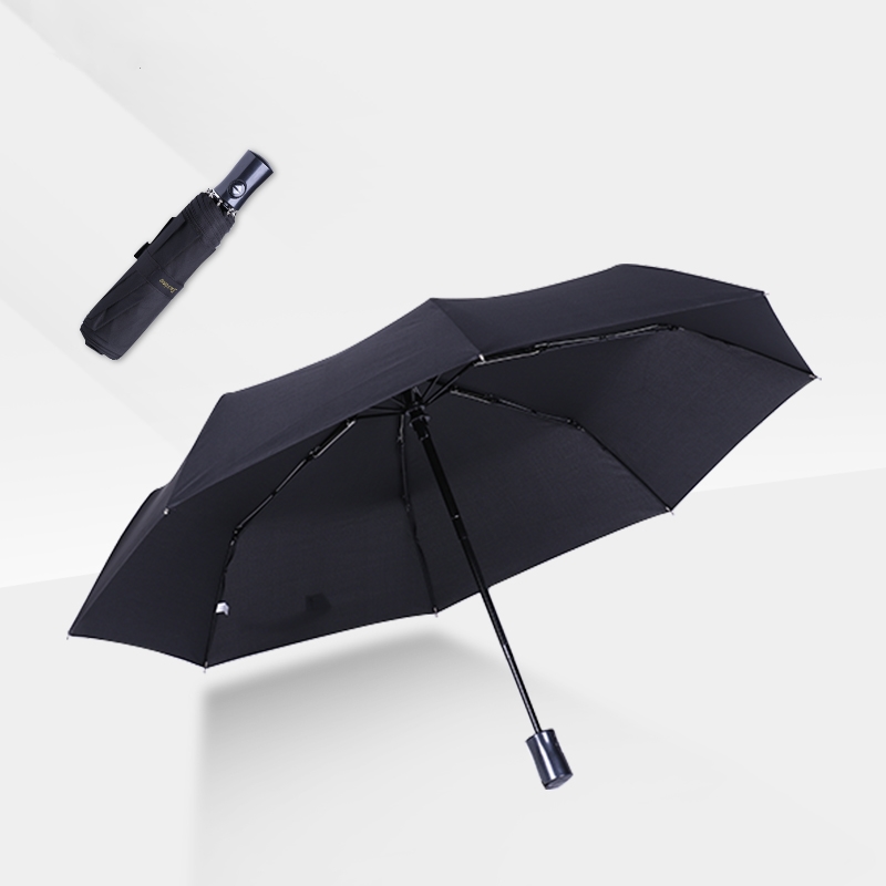 Czarny wiatroszczelny automatyczne składane parasol podróży