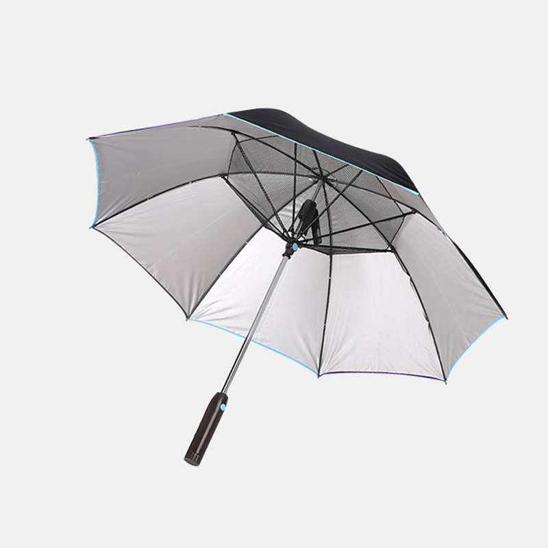 UV - odzwierciedlający wiatrowy duży parasol golfowy z fanem