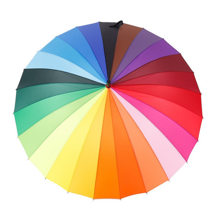 Niestandardowe duże 24 żeberki silne kolorowe parasol tęczy