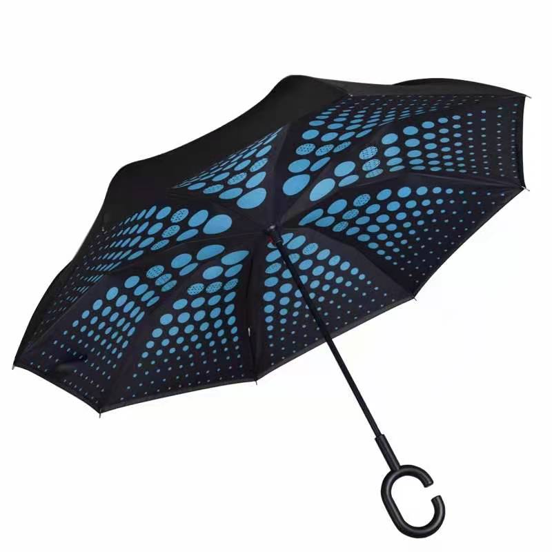 Wiatroszczelny odwrócony parasol składany