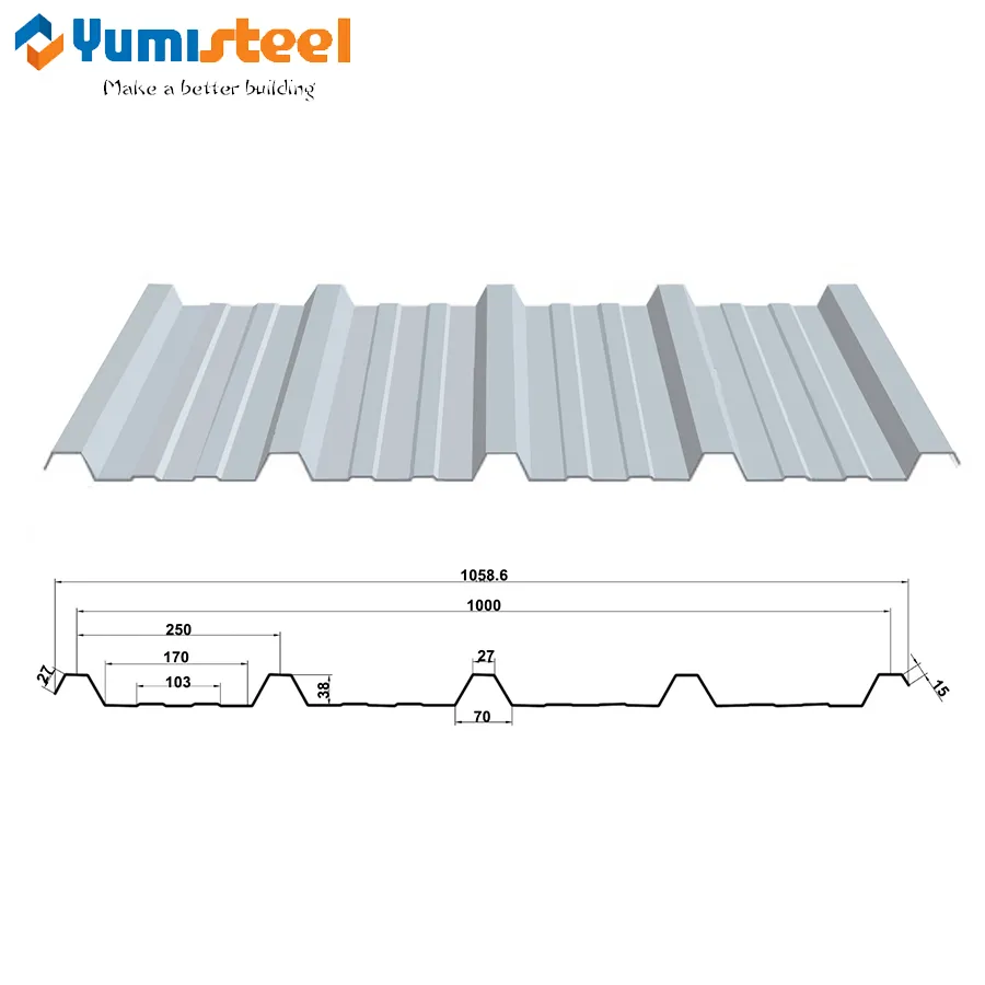 Hi-Rib Trapezoid Color Metal Dach dla budynków stalowych