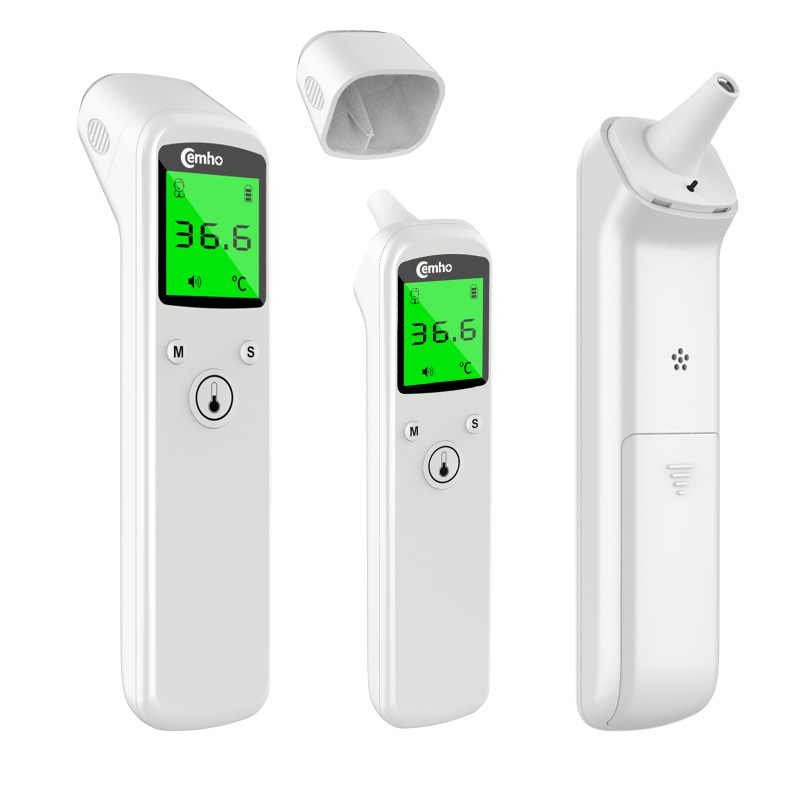 Medyczny bezdotykowy termometr na podczerwień z podwójnym trybem, termometr na czoło i do ucha