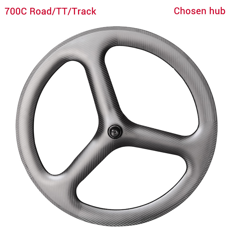 3-ramienne koło z włókna węglowego LightCarbon 700C Aero do rowerów szosowych/TT/gąsienicowych