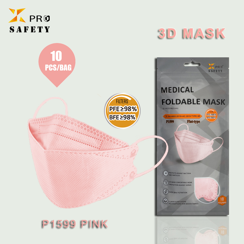 Nowa moda outlet fabryczny wysokiej jakości jednorazowe dopasowanie wygodne 10 sztuk/worek różowa włókninowa ochronna maska ​​rybna dla dorosłych