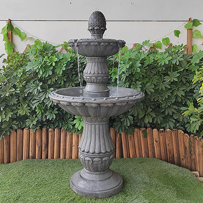 Hurtownia ładnej taniej dekoracji domu i ogrodu z żywicy 2-poziomowej fontanny wodnej