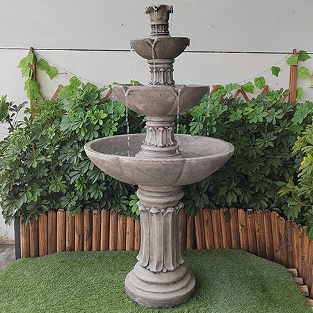 Bezpośrednie dostawy z fabryki ładne i tanie 4-poziomowe fontanny ogrodowe z żywicy wyposażone w zewnętrzne fontanny wodne